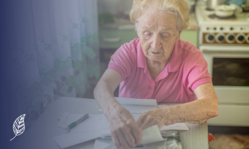 mail and paperwork for elderly adults